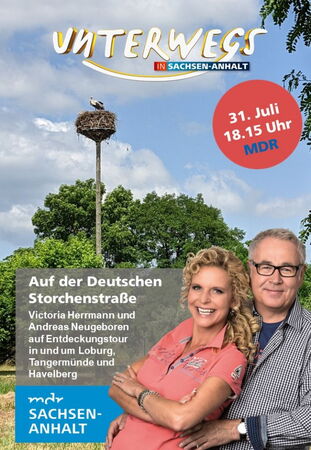 Handzettel Unterwegs in Sachsen-Anhalt -Storchenstraße