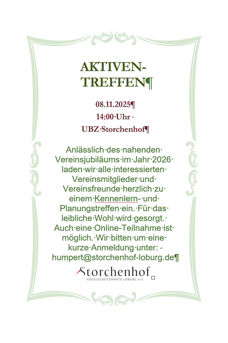 es wurde zum Vereins-/Aktiventreffen und Grünkohlessen eingeladen