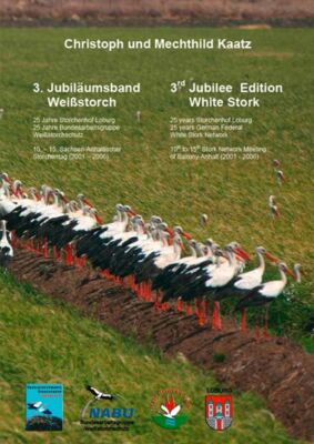Buchcover mit Storchen-Illustration und Titel 3. Jubiläumsband Weißstorch