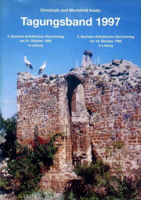 Buchcover mit Foto einer Ruine, auf der zwei Störche sitzen, Titel Tagungsband 1997